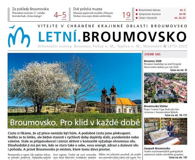 Vyšly turistické noviny Letní.Broumovsko